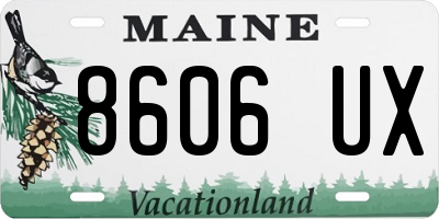 ME license plate 8606UX