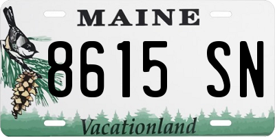ME license plate 8615SN