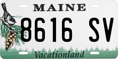 ME license plate 8616SV