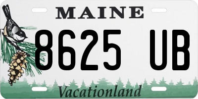 ME license plate 8625UB
