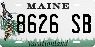 ME license plate 8626SB