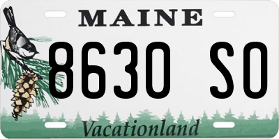 ME license plate 8630SO