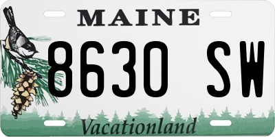 ME license plate 8630SW