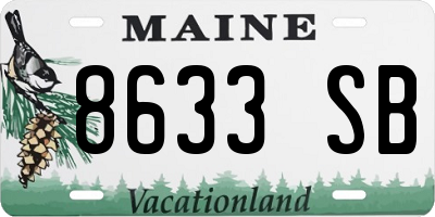 ME license plate 8633SB
