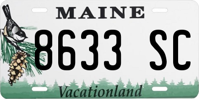 ME license plate 8633SC