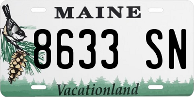 ME license plate 8633SN