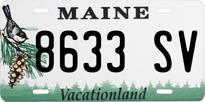 ME license plate 8633SV