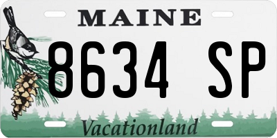 ME license plate 8634SP