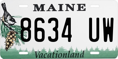 ME license plate 8634UW