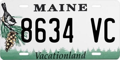 ME license plate 8634VC