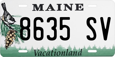 ME license plate 8635SV