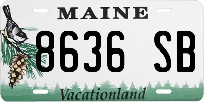 ME license plate 8636SB