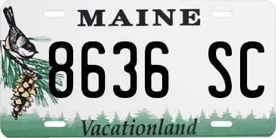 ME license plate 8636SC