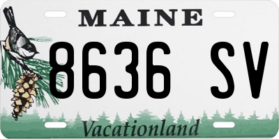 ME license plate 8636SV