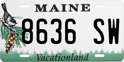 ME license plate 8636SW