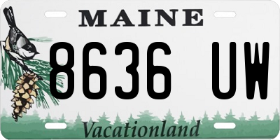 ME license plate 8636UW