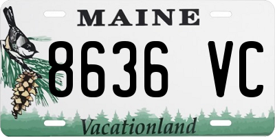 ME license plate 8636VC