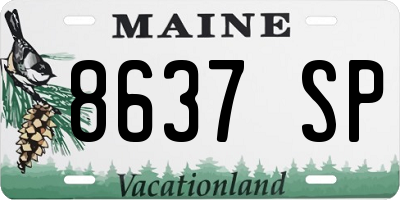 ME license plate 8637SP