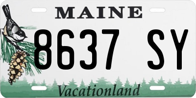 ME license plate 8637SY