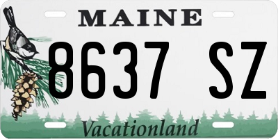 ME license plate 8637SZ