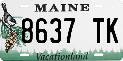 ME license plate 8637TK