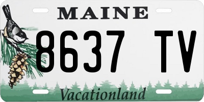 ME license plate 8637TV