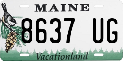 ME license plate 8637UG