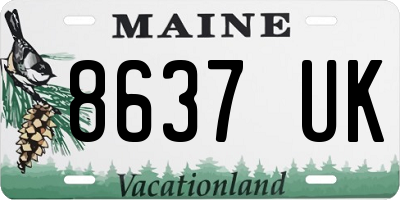 ME license plate 8637UK