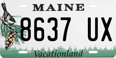 ME license plate 8637UX