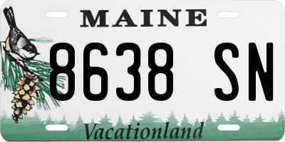 ME license plate 8638SN