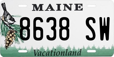 ME license plate 8638SW