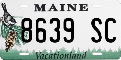 ME license plate 8639SC