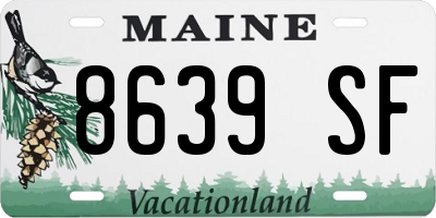 ME license plate 8639SF