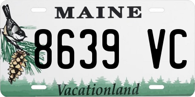 ME license plate 8639VC