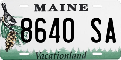 ME license plate 8640SA