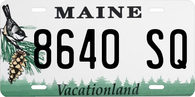 ME license plate 8640SQ
