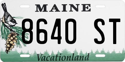 ME license plate 8640ST