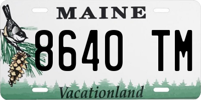 ME license plate 8640TM
