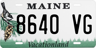 ME license plate 8640VG