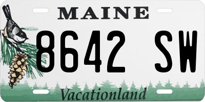 ME license plate 8642SW