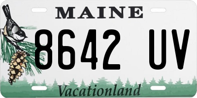 ME license plate 8642UV