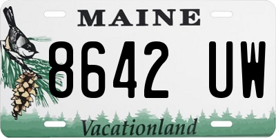 ME license plate 8642UW