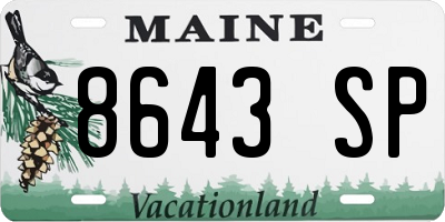 ME license plate 8643SP