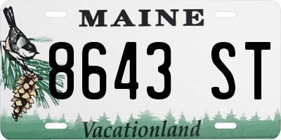 ME license plate 8643ST