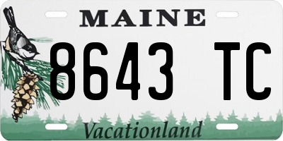 ME license plate 8643TC