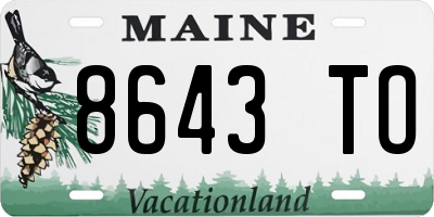 ME license plate 8643TO