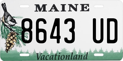 ME license plate 8643UD