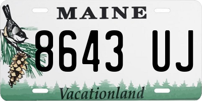 ME license plate 8643UJ