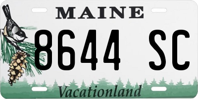 ME license plate 8644SC