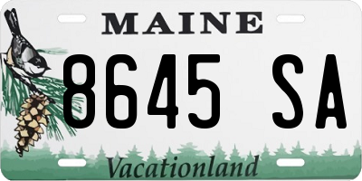 ME license plate 8645SA